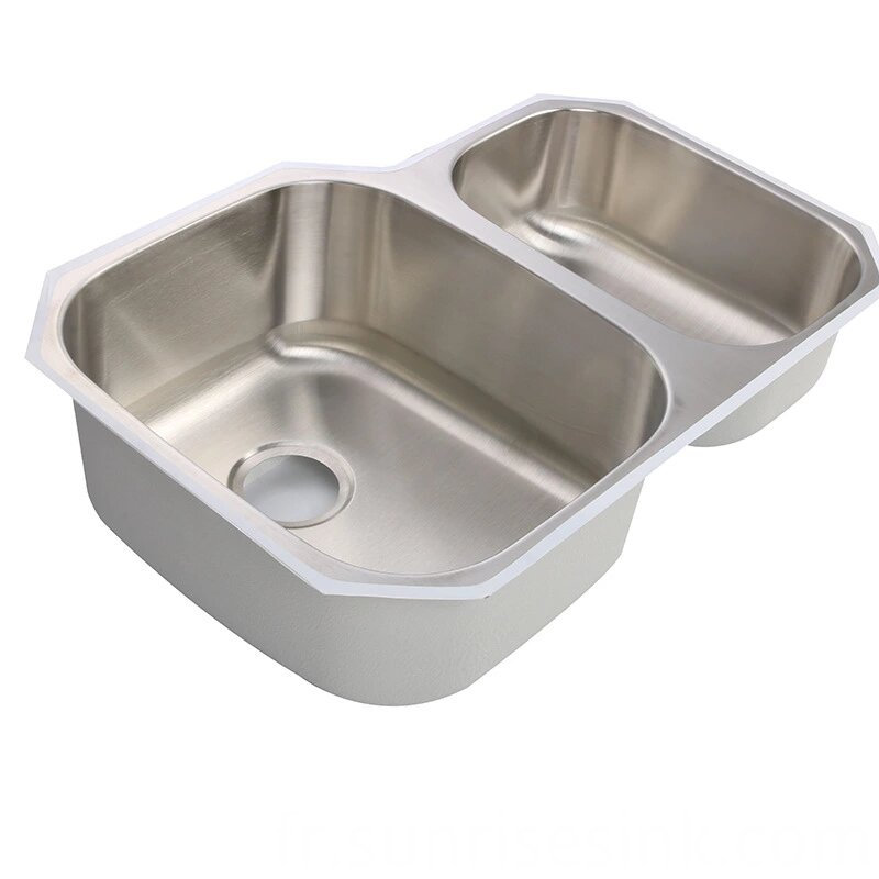 Évier en acier inoxydable 304 à double cuve de 1,2 mm 9653AL 1.2mm double bowl stainless steel 304 sink 9653AL